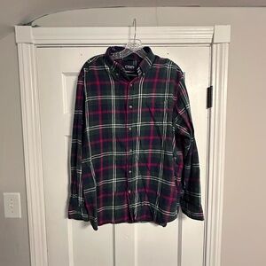 Chaps Green and Red Casual Button Down Shirt
